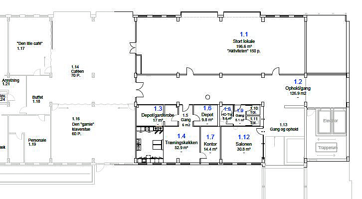 Oversigt over lokaler stueetagen